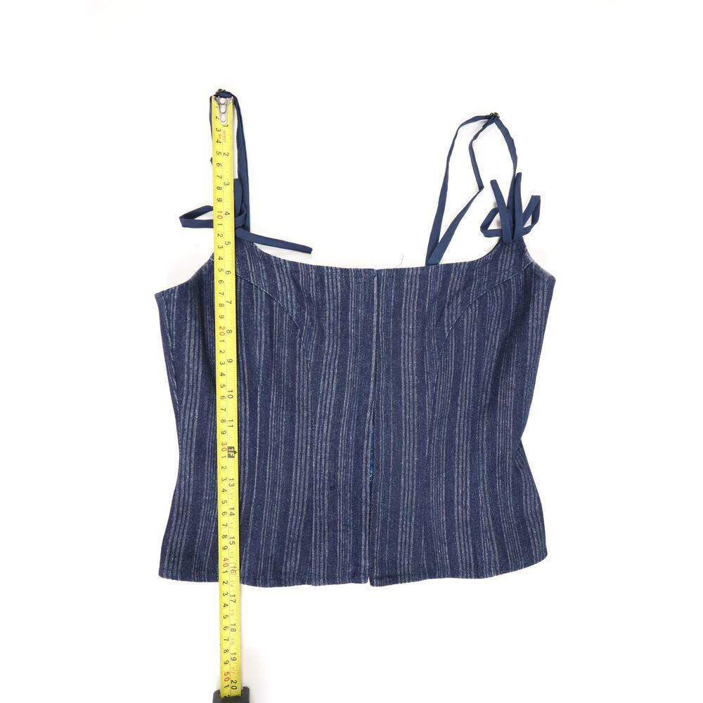 Y2K Model Off Duty Lioness Charismatic Pinstripe Denim Corset Top Night Out XS - Picture 8 of 11